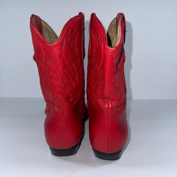 Jasper Blass Plum Leather Cowboy Boots Women's 7.5 (US) Red 1" Heel Festival - Picture 3 of 12